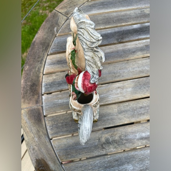 VIntage Omnibus Fitz and floyd Christmas Water Pitcher Jug Elf Horse Christmas - Picture 5 of 8